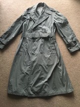 Vintage 60s Vietnam Era Raincoat 38L Quarpel Army Green Olive 274 Trench... - £30.95 GBP