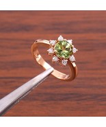 Green Tourmaline Ring, Natural Tourmaline Ring, Delicate Ring, Gift For ... - £69.69 GBP