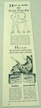 1958 Print Ad Model Old Briar Tobacco Fisherman Smoking Pipe Green Frog ... - $10.94