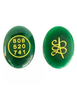 Crystal Natural Green Jade Stone Zibu Symbol Oval Shape for Reiki Healing - $39.95