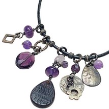 Silpada Necklace Sterling Silver Amethyst Multi Charms Necklace N1788 925  - $55.00