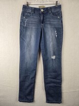 Democracy Womens Ab Technology Jeans Size 4 Distressed Blue Denim - $29.68