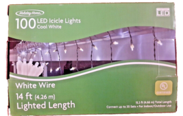 neHoliday Home 100 Cool White LED Icicle Lights White Wire. Christmas/ Weddings - £17.21 GBP