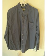 Eddie Bauer  Button Up Men&#39;s Size XL Navy Blue Long Sleeve Shirt Soft - $20.46 CAD