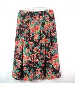 Requirements Fit and Flare Floral Career Boot Skirt Brown Teal Coral Oli... - £10.11 GBP