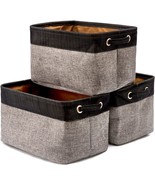 Ezoware Set Of 3 Large Canvas Fabric Tweed Storage Organizer Cube, Black... - £31.59 GBP