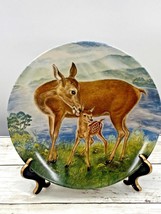 1985 Edwin M Knowles Signs of Love A Reassuring Touch #6 Deer Wildlife Plate - $9.89