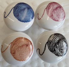 Cabinet Knobs 4  different color yarn (4) - £17.12 GBP