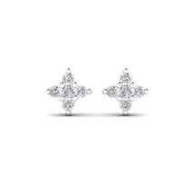 14K or Jaune Plaqué 1 CT Coupe Ronde Moissanite Cerf-Volant Serti Mini Boucles - £74.78 GBP