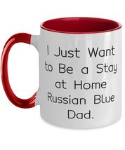 Beautiful Russian Blue Cat Two Tone 11oz Mug, I Just Want to, Gifts For Friends, - £15.57 GBP