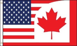 Moon Knives 3x5 USA Canada Combination Flag Canadian American Super-Poly... - $6.68 CAD