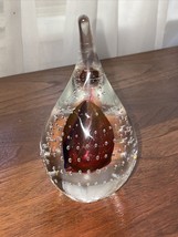 ADAM JABLONSKI ART GLASS MADE IN POLAND TEARDROP PAPERWEIGHT Leaded Crystal - £14.97 GBP