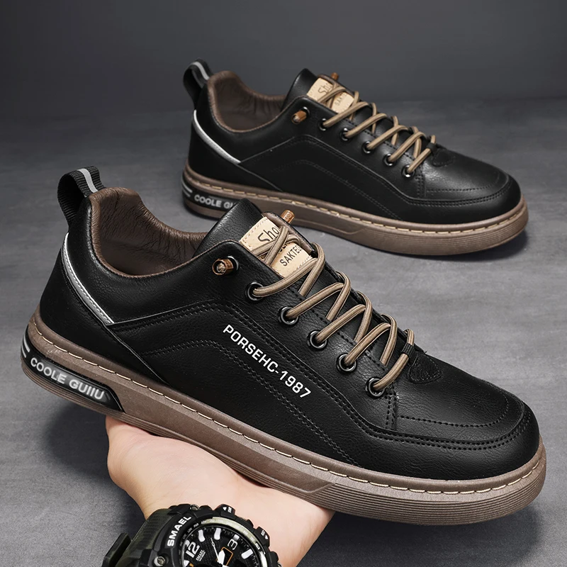 New Leisure Black Fashion Men&#39;s Walking Shoes Vulcanized  Tenis Masculino Zapati - £53.84 GBP
