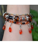 Murano Bracelet, Crystal Bracelet, Silver Handmade Multistrand (B41) - $14.63