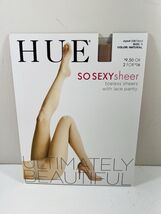 HUE So Sexy Sheer Pantyhose Size 1 Toeless + Lace Panty Very Sheer Leg N... - $6.00