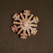 Vintage Monet Crystal Snowflake Brooch, Silver Tone Holiday Pin, Sparkling Gift image 4