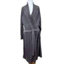 Nine Space Robe Womens S/M Gray Velour Organic Cotton Attached Tie Belte... - £39.95 GBP