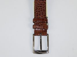 Men Genuine Leather Belt PIERO ROSSI Turkey Soft Crocodile print 1014 Cognac image 2