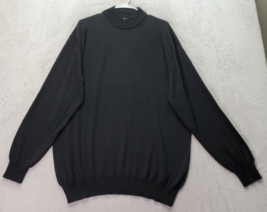 Giorgiolini Sweater Men&#39;s 2XL Black Solid 100% Wool Long Reglan Sleeve M... - £22.03 GBP