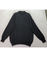 Giorgiolini Sweater Men&#39;s 2XL Black Solid 100% Wool Long Reglan Sleeve M... - £21.75 GBP