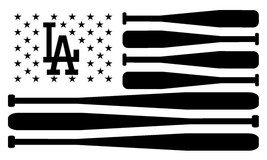 Baseball Bat American Flag LA Decal Sticker Car Cup Flag Los Dodgers - £4.74 GBP+