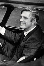 George Peppard 24x18 Poster Classic 1960&#39;S In Suit At Wheel Of Convertible - $23.99