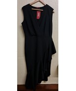 H&amp;M Black Sleeveless Frails Tiered Dress - Size 18 Express Shipping - £18.28 GBP