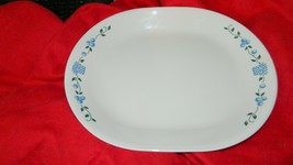 CORELLE BLUEBERRY BOUQUET 12.25 INCH OVAL SERVING PLATTER FREE USA SHIP - £18.67 GBP