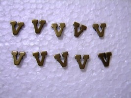 Military Medal Ribbon Attachment Letter &quot;V&quot; For Valour Pack Of 10 Devices Bronze - $7.80