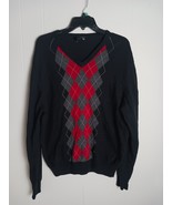 Jos. A. Bank Lambs Wool Long Sleeve V-Neck Argyle Sweater Mens Size L - $370.44 MXN