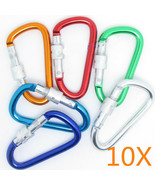 10x Outdoor Steel D-Ring Screw Locking Carabiner Hook Clip Climbing Keyc... - $8.90