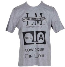 Love Moschino Men T-Shirt Grey Short Sleeve Designer Logo Tee 2025 Collection - $1,576.47 MXN