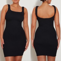 HUNZA G BLACK TANK CRINKLE BODYCON DRESS (O/S) - £203.83 GBP