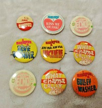 Lot 9 Vtg 7-11 Slurpee Original Buttons Slurped Blue Blunder Echo Whatchamacalit - £38.05 GBP