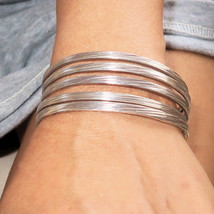 Sterling Silver Bracelet, Minimalist 5 String Bracelet, Handmade Bracelet, Gift - £103.60 GBP