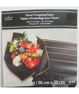 Lot Of 2 Ashland Floral Wrapping Paper Black&amp;Orange Pattern 12 pieces (2... - €15,28 EUR