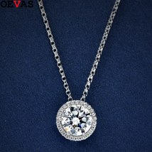 Classic 100% 925 Sterling Silver 3.25ct round High Carbon Diamond Necklace Weddi - £37.75 GBP