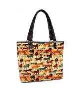 Montana West Horse Lovers Design Heavy Canvas 16&quot; Tote Bag Purse Weekend... - £22.49 GBP