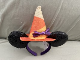 Disney Parks Candy Corn Halloween Hat Minnie Mouse Ears Headband NEW - £39.23 GBP