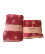 Kate Spade Pink Polka Dot Towels Set 2 Hand 4 Wash Face Cloths Bathroom ... - £57.58 GBP