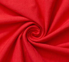 10 Yds Jersey Knit 100% Organic Cotton Fabric 8.2 Ozs. 72&quot; Wide Color Deep Red - £29.77 GBP