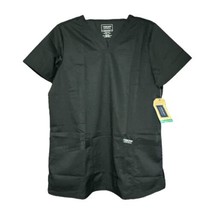 Cherokee Workwear Revolution Womens Black Pockets V-Neck Scrub Top Sz Medium New - $9.89