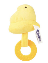 Peeps Yellow Chick Small Plush Dog Pet Toy Squeaky Stuffed Animal with Ring - £11.23 GBP