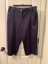 Karen Scott Women&#39;s Plus Blue Capri Pants w/Pockets  Size 16W - $31.43