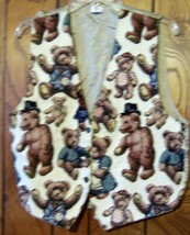 Sz L - NWOT Teddy Bears Ivory Brocade Vest w/Lining back - £20.43 GBP