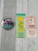 Disneyland 35th Anniversary Sorcerer Mickey Pin Button Pinback + Entry T... - $11.88