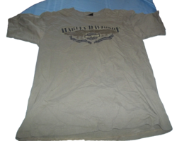 Kitty Hawk NC Harley Davidson WWII bomber double sided brown T-Shirt Size L - £14.89 GBP