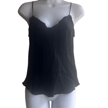 Aritzia Wilfred Womens XS Black Silky Slinky Lace Trim Cami Blouse Top Sexy Chic - £18.45 GBP