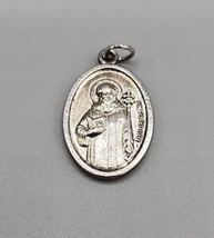 St Saint Benedict Silver Tone Christian Pendant Unknown Age - $8.90