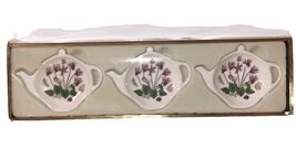 Set of 3 Botanic Garden Portmeirion CYCLAMEN Spoon Rests / Tea Bag Holders - $20.44